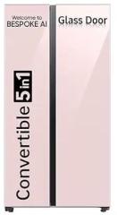 Samsung 653 Litres 3 Star, RS76CB81A3P0HL, Bespoke AI, Glass Door, Frost Free, Double Door, Convertible 5 in 1 Digital Inverter, Side By Side Smart Refrigerator With Auto Open Door