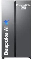 Samsung 653 Litres 3 Star, RS76CG8003S9HL, Frost Free, Double Door, Convertible 5 in 1 Digital Inverter, Side By Side AI Enabled Smart Refrigerator With WiFi