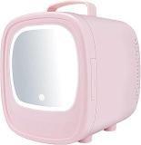 House Of Quirk 6 Litres Pink Beauty Mini Fridge Skincare Refrigerator With Touch Screen Led For Skin Care Makeup Mirror Cosmetics Beverage Babyfood, Bedroom, Car Use