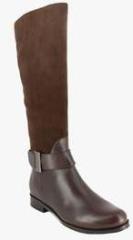 Vanilla Moon Calf Length Brown Boots women