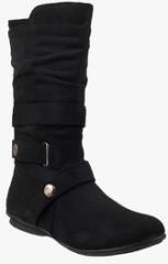 Mochi Calf Length Black Boots women