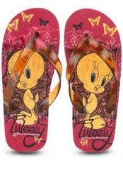 Tweety Tw Retro Flip Flop Pink Flip Flops girls