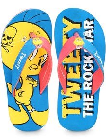 Tweety Rock Star Blue Flip Flops girls