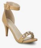 Addons Beige Metal Fitting Ankle Strap Stilettos women