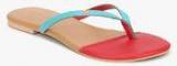 Addons Contrast Blue Flip Flops Women