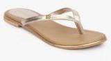 Addons Golden Flip Flops Women