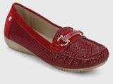 Addons Maroon Moccasins Women