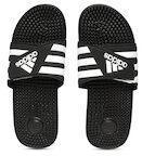 Adidas Black & White ADISSAGE Striped Sliders Men