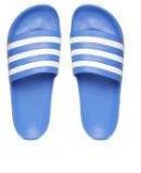 Adidas Blue & White Adilette Aqua Striped Sliders Men