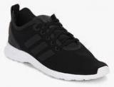 Adidas Originals Zx Flux Smooth Black Sporty Sneakers Women