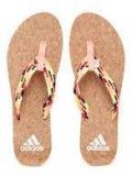 Adidas Peach Coloured & Brown Beach Cork Thong Flip Flops Women