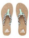 Adidas Sea Green & Brown Beach Cork Thong Flip Flops Women