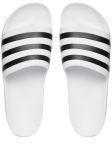 Adidas White & Black ADILETTE AQUA Striped Sliders Men