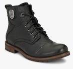 Alberto Torresi Black Leather High Top Flat Boots Men