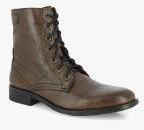 Alberto Torresi Brown Leather High Top Flat Boots men