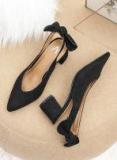 All About You Black Solid Pumps Women