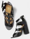 All About You Black Solid Sandals Women