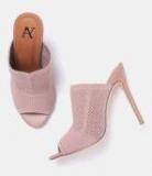 All About You Pink Woven Design Mules Women