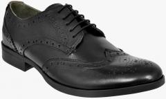 Allen Cooper Black Leather Formal Shoes men