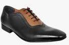 Allen Cooper Black Leather Regular Oxfords Men