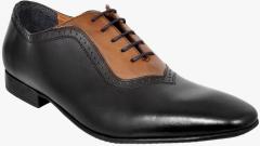 Allen Cooper Black Leather Regular Oxfords men