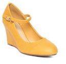 Allen Solly Mustard Yellow Solid Pumps Women