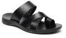 Arrow Black Leather Sandals Men