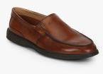 Arrow Brown Solid Slip On Shoes Men