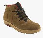 Bacca Bucci Olive Leather Mid Top Trekking Shoes Men