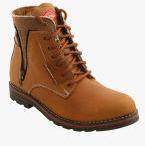 Bacca Bucci Tan Leather High Top Trekking Shoes Men