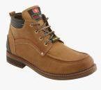 Bacca Bucci Tan Mid Top Trekking Shoes Men