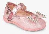 Barbie Pink Glitter Mary Jane Bow Belly Shoes girls