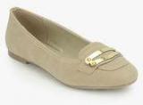 Bata Metallic Beige Belly Shoes women