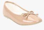 Beanz Beige Solid Ballerinas Girls