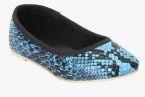 Beanz Blue Woven Design Ballerinas Girls