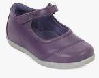 Beanz Purple Solid Ballerinas Girls