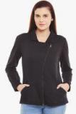 Belle Fille Black Solid Sweat Jacket Women