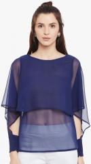 Belle Fille Blue Solid Blouse women