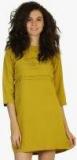 Belle Fille Green Solid Shift Dress Women