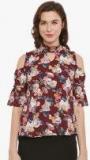 Belle Fille Maroon Printed Blouse Women