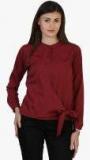 Belle Fille Maroon Solid Blouse Women