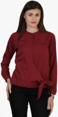 Belle Fille Maroon Solid Blouse women