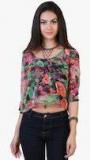 Belle Fille Multicoloured Printed Crop Top Women