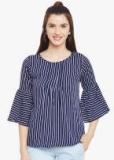 Belle Fille Navy Blue Striped Blouse Women