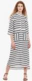 Belle Fille Off White Coloured Striped Maxi Dress Women