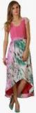 Belle Fille Pink Colored Printed Asymmetric Dress Women