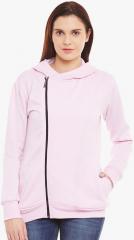 Belle Fille Pink Solid Sweat Jacket women