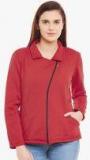 Belle Fille Red Solid Sweat Jacket women