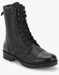 Benera Black Leather High Top Boots Men