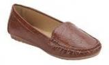 Blue Button Brown Moccasins Women